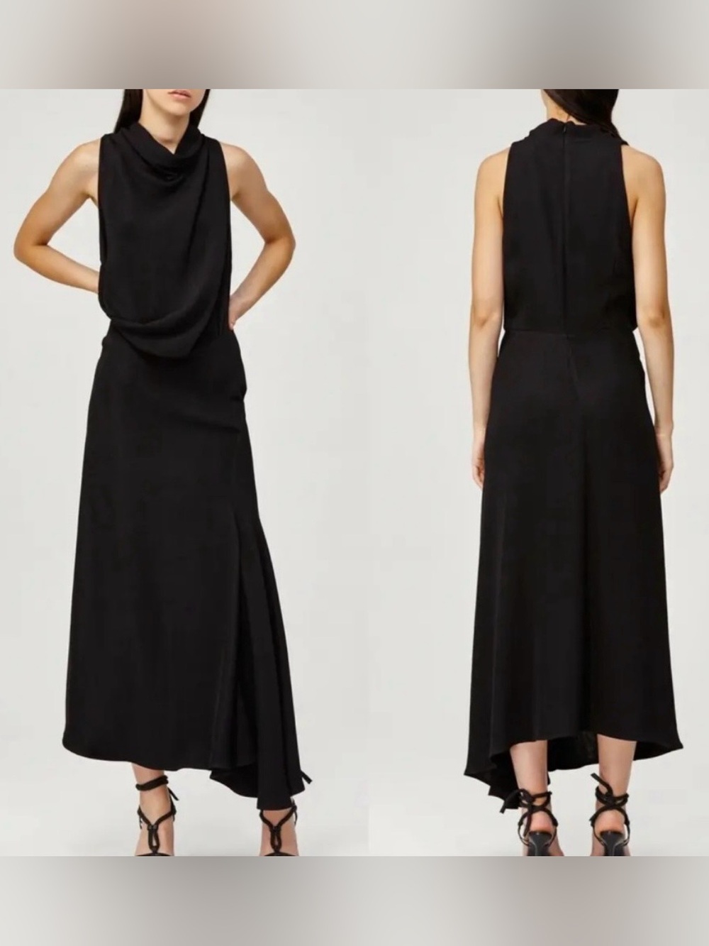 Acler Black Draped Cowl Maxi Dress - Picture 2 of 7